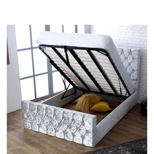 Diamond crushed velvet ottoman - crushed,