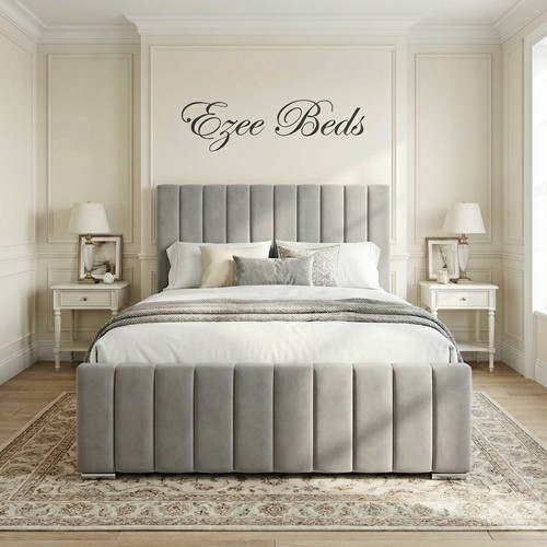 Panel bed frame velvet - bed,