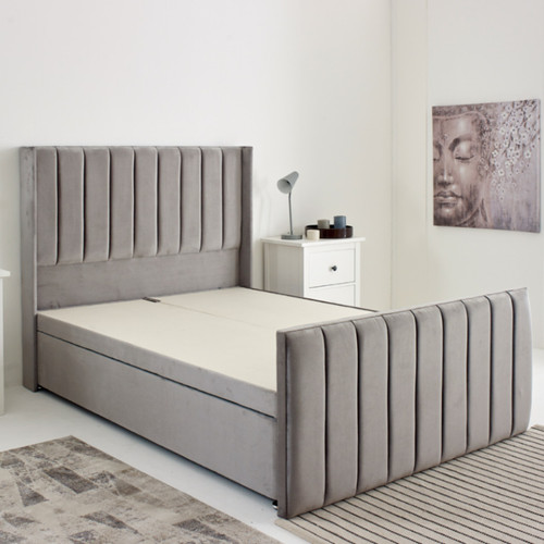 Winged panel divan bed - winged,