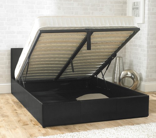 3ft single black - black, leather