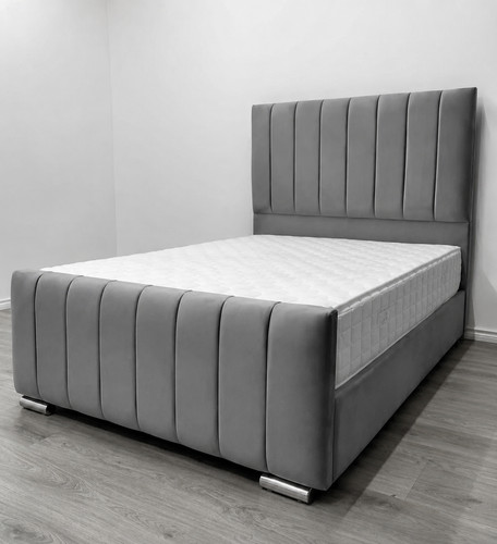 Ottoman panel grey - grey, plush