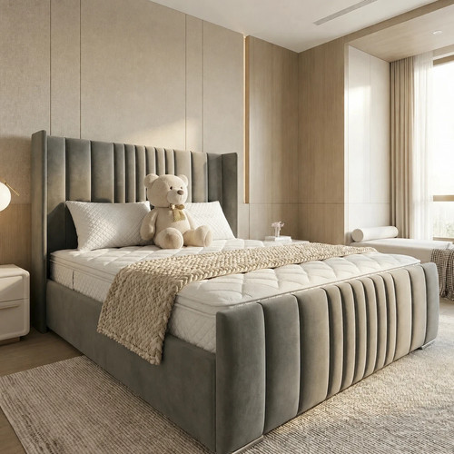 Ottoman bed winged - bed, plush