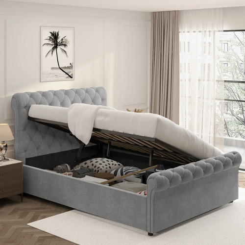 Velvet chesterfield bed frame - chesterfield,
