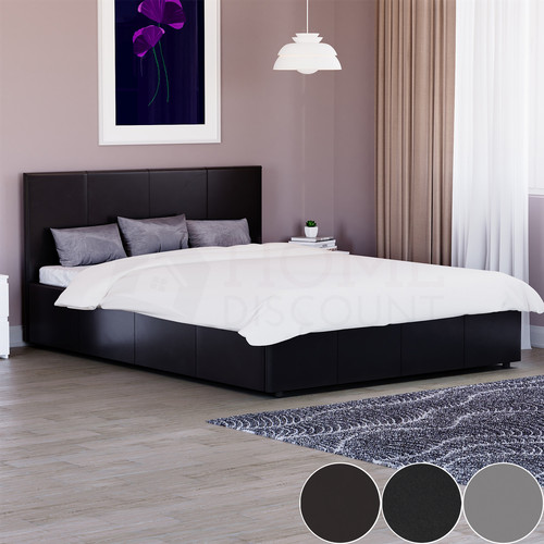 Faux leather bed frame 3ft - faux,