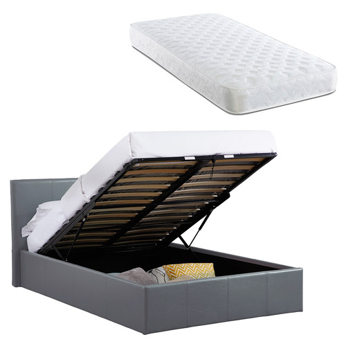 Single 3ft ottoman bed grey - single,